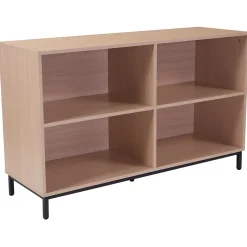 HERCULES Series 29.5"H 4-Shelf Bookcase, Oak Laminate (NANJH1764) Bookcases