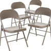 Discount HERCULES Series Metal Folding Chair, Gray, 4/Pk (4BDF002GY) Folding & Stacking