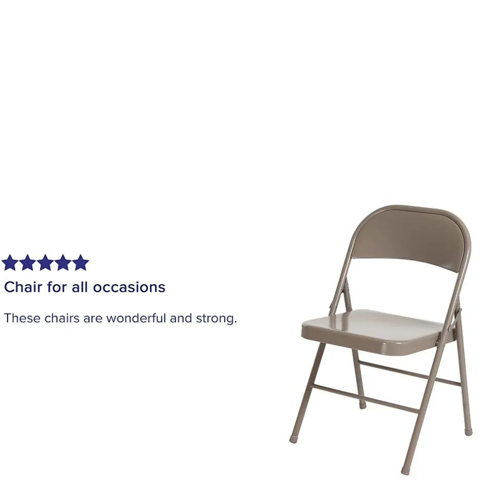 Discount HERCULES Series Metal Folding Chair, Gray, 4/Pk (4BDF002GY) Folding & Stacking