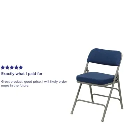 Best HERCULES Series Fabric Folding Chair, Navy, 2/Pack (2HAMC320AFNVY) Folding & Stacking