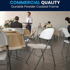 New HERCULES Series Plastic Folding Chair, White, 2/Pack (2DADYCD50WH) Folding & Stacking