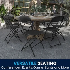 Clearance HERCULES Series Plastic Banquet/Reception Chair, Black, 2/Pack (2LEL3BLACK) Folding & Stacking