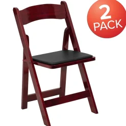 Hot HERCULES Series Wood Folding Chair, Mahogany/Black, 2/Pack (2XF2903MAHWOOD) Folding & Stacking