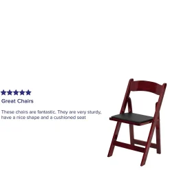 Hot HERCULES Series Wood Folding Chair, Mahogany/Black, 2/Pack (2XF2903MAHWOOD) Folding & Stacking