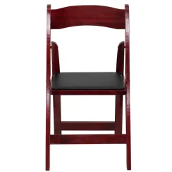 Hot HERCULES Series Wood Folding Chair, Mahogany/Black, 2/Pack (2XF2903MAHWOOD) Folding & Stacking