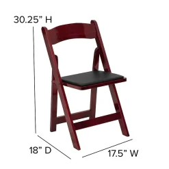 Hot HERCULES Series Wood Folding Chair, Mahogany/Black, 2/Pack (2XF2903MAHWOOD) Folding & Stacking