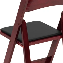 Hot HERCULES Series Wood Folding Chair, Mahogany/Black, 2/Pack (2XF2903MAHWOOD) Folding & Stacking