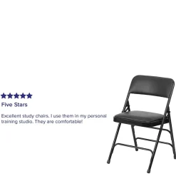 Hot HERCULES Series Vinyl Folding Chair, Black, 2/Pack (2HAMC309AVBK) Folding & Stacking