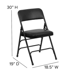 Hot HERCULES Series Vinyl Folding Chair, Black, 2/Pack (2HAMC309AVBK) Folding & Stacking