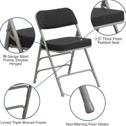 Outlet HERCULES Series Fabric Folding Chair, Black, 2/Pack (2AWMC320AFBK) Folding & Stacking