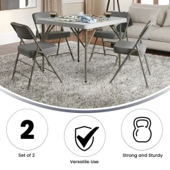 Online HERCULES Series Fabric Folding Chair, Gray, 2/Pack (2HAMC320AFGRY) Folding & Stacking