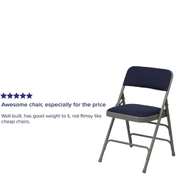 Sale HERCULES Series Fabric Folding Chair, Navy Blue, 2/Pack (2HAMC309AFNVY) Folding & Stacking