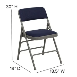 Sale HERCULES Series Fabric Folding Chair, Navy Blue, 2/Pack (2HAMC309AFNVY) Folding & Stacking
