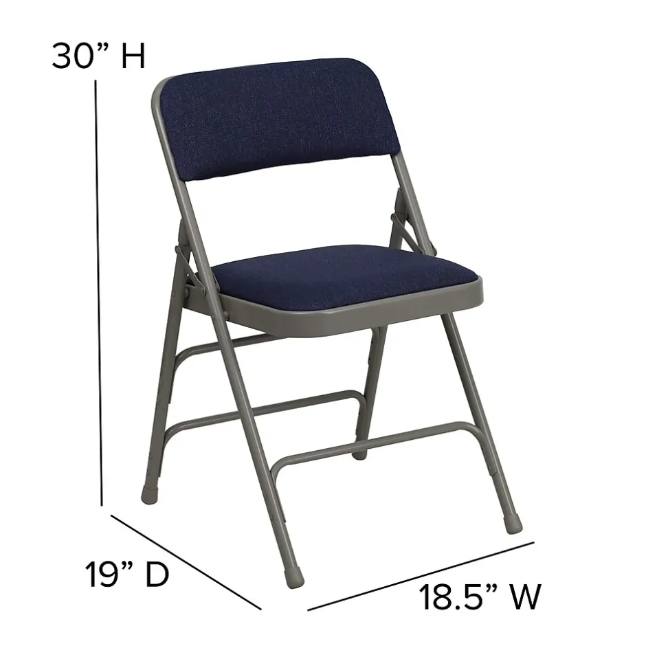 Sale HERCULES Series Fabric Folding Chair, Navy Blue, 2/Pack (2HAMC309AFNVY) Folding & Stacking