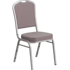 New HERCULES Series Fabric Stacking Banquet Chair, Gray Dot/Silver Frame (FDC01S6) Folding & Stacking