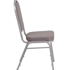 New HERCULES Series Fabric Stacking Banquet Chair, Gray Dot/Silver Frame (FDC01S6) Folding & Stacking