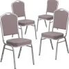 HERCULES Series Fabric Banquet Stacking Chair, Gray Dot/Silver Frame, 4 Pack (4FDC01S6) Folding & Stacking