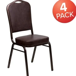 Best HERCULES Series Vinyl Banquet Stacking Chair, Brown/Copper Vein Frame, 4 Pack (4FDC01CPRBRNVY) Folding & Stacking