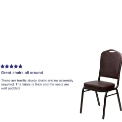 Best HERCULES Series Vinyl Banquet Stacking Chair, Brown/Copper Vein Frame, 4 Pack (4FDC01CPRBRNVY) Folding & Stacking