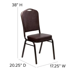 Best HERCULES Series Vinyl Banquet Stacking Chair, Brown/Copper Vein Frame, 4 Pack (4FDC01CPRBRNVY) Folding & Stacking