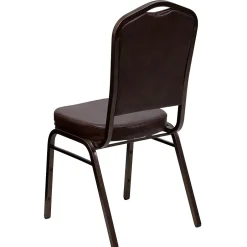 Best HERCULES Series Vinyl Banquet Stacking Chair, Brown/Copper Vein Frame, 4 Pack (4FDC01CPRBRNVY) Folding & Stacking