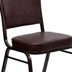 Best HERCULES Series Vinyl Banquet Stacking Chair, Brown/Copper Vein Frame, 4 Pack (4FDC01CPRBRNVY) Folding & Stacking