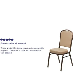 Clearance HERCULES Series Vinyl Banquet Stacking Chair, Tan/Copper Vein Frame, 4 Pack (4FDC01CPRTN) Folding & Stacking