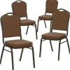 Online HERCULES Series Fabric Banquet Stacking Chair, Coffee/Gold Vein Frame, 4 Pack (4NGC01COFFEEGV) Folding & Stacking