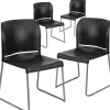 Outlet HERCULES Polypropylene Office Chair, Black, 4/Pack (RUT-238A-BK-GG) Folding & Stacking