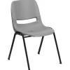Hot HERCULES Series Plastic Shell Stack Chair, Gray/Black (RUTEO1GY) Folding & Stacking