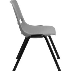 Hot HERCULES Series Plastic Shell Stack Chair, Gray/Black (RUTEO1GY) Folding & Stacking