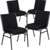 Online HERCULES Series Fabric Heavy Duty Stack Chair, Black Dot, 4 Pack (4XU60153BK) Folding & Stacking