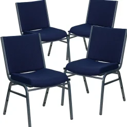 Sale HERCULES Series Fabric Heavy Duty Stack Chair, Navy Blue Dot, 4 Pack (4XU60153NVY) Folding & Stacking