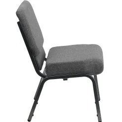 Outlet HERCULES Series Fabric Stacking Church Chair, Gray/Silver Vein Frame (XUCH0221GYSV) Folding & Stacking