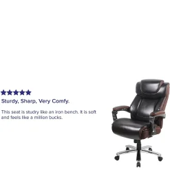 New Hercules Series Ergonomic LeatherSoft Swivel Big & Tall Executive Office Chair, Brown (GO2223BN) Office Chairs