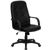 Outlet Holly Vinyl Swivel High Back Executive Office Chair, Black (H8021) Office Chairs