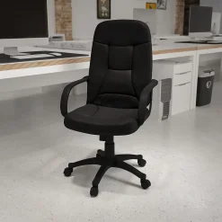 Outlet Holly Vinyl Swivel High Back Executive Office Chair, Black (H8021) Office Chairs