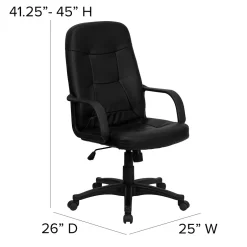 Outlet Holly Vinyl Swivel High Back Executive Office Chair, Black (H8021) Office Chairs