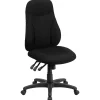 Outlet Hughes Armless Ergonomic Fabric Swivel High Back Task Office Chair, Black (BT90297H) Office Chairs