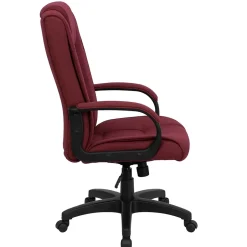 Sale Jessica Fabric Swivel High Back Executive Office Chair, Burgundy (GO5301BBY) Office Chairs