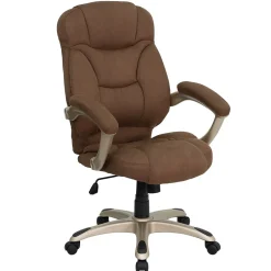 Jessie Ergonomic Microfiber Swivel High Back Executive Office Chair, Brown (GO725BN) Office Chairs