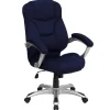Jessie Ergonomic Microfiber Swivel High Back Executive Office Chair, Navy Blue (GO725NVY) Office Chairs
