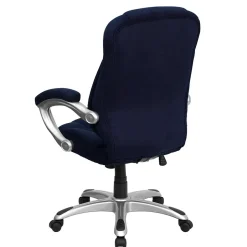 Jessie Ergonomic Microfiber Swivel High Back Executive Office Chair, Navy Blue (GO725NVY) Office Chairs