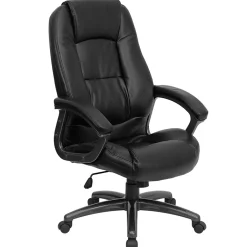 Jules Ergonomic LeatherSoft Swivel High Back Executive Office Chair, Black (GO7145BK) Office Chairs