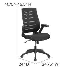 Discount Kale Ergonomic Mesh Swivel High Back Executive Office Chair, Black (BLZP809BK) Office Chairs