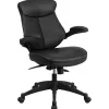 Kale Ergonomic LeatherSoft Swivel Mid-Back Executive Office Chair, Black (BLZP804) Office Chairs