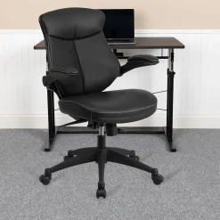Kale Ergonomic LeatherSoft Swivel Mid-Back Executive Office Chair, Black (BLZP804) Office Chairs