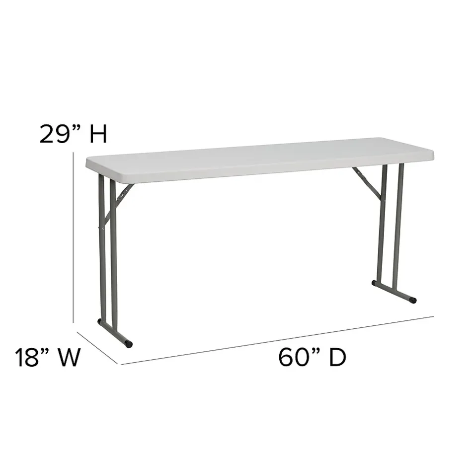 Kathryn Folding Table, 60" x 18", Granite White (RB1860) Folding Tables