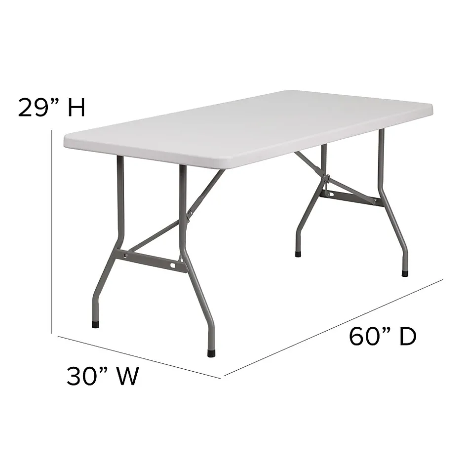 Kathryn Folding Table, 60" x 30", Granite White (RB3060) Folding Tables