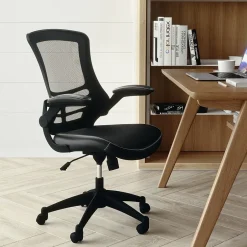 Online Kelista Ergonomic LeatherSoft/Mesh Swivel Mid-Back Task Office Chair, Black (BLX5MLEA) Office Chairs